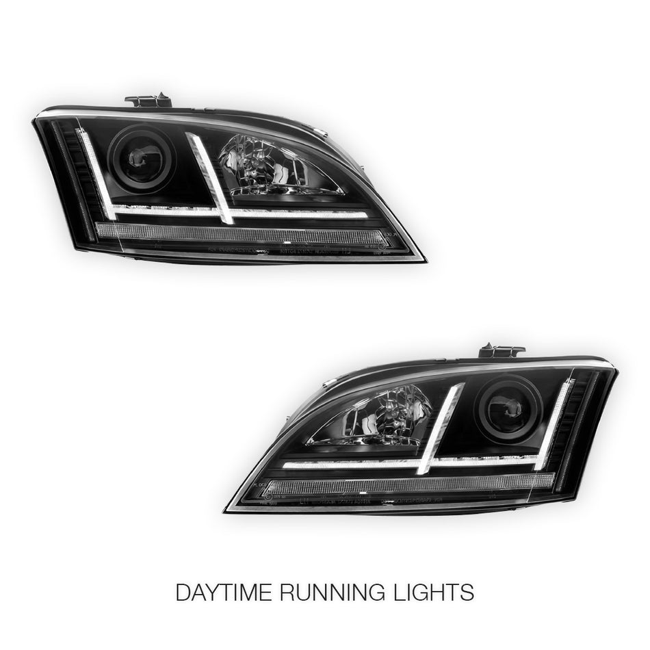 AUDI TT 8J (2006 - 2014) Halogen Model 3D DRL LED Projector Headlights with Sequential Indicator LH + RH