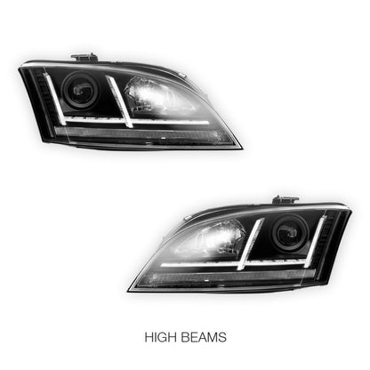 AUDI TT 8J (2006 - 2014) Halogen Model 3D DRL LED Projector Headlights with Sequential Indicator LH + RH
