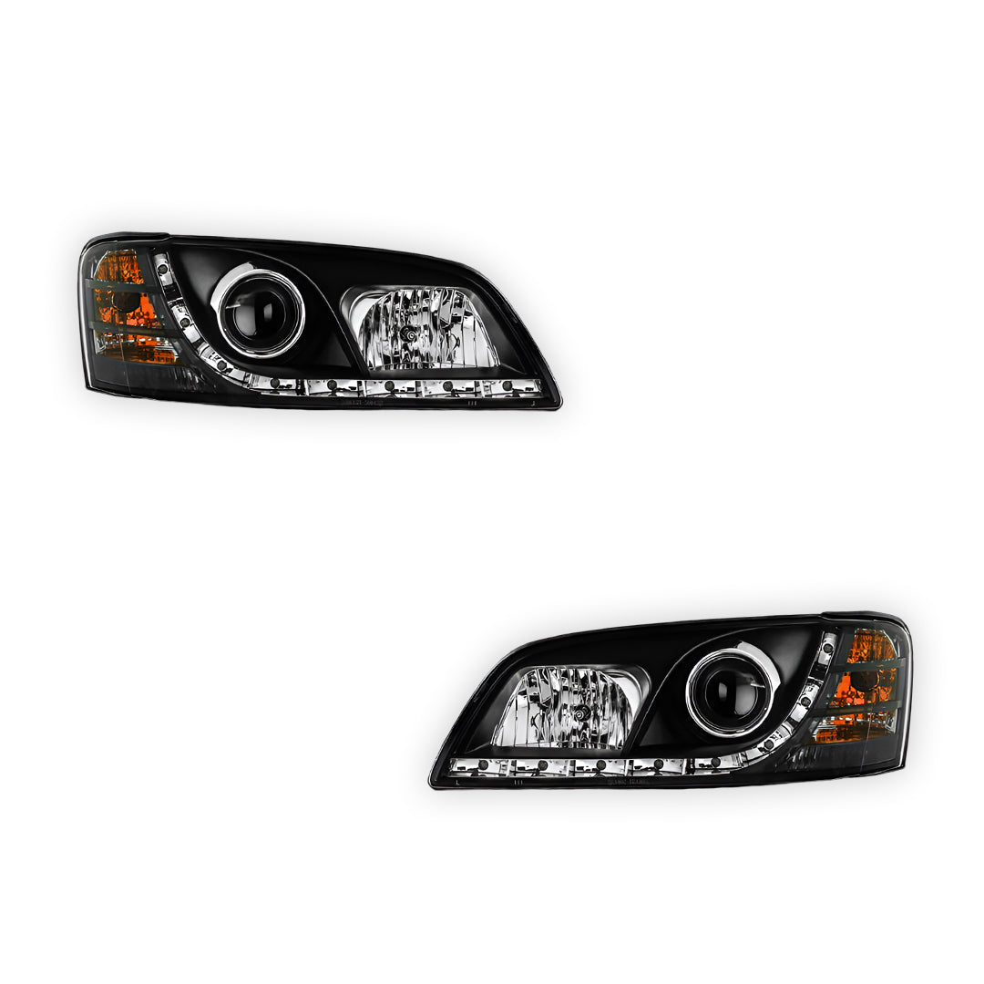 Holden Commodore VE Series 1 (2006 - 2009) Black DRL LED Projector Headlights LH + RH