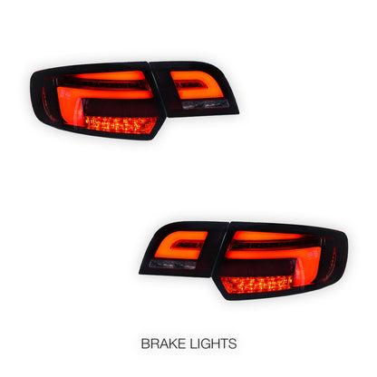 Audi A3 8P (2009 - 2013) Smoke Red Sequential Full 3D LED Stripe Tail Lights LH + RH