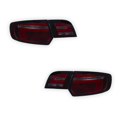Audi A3 8P (2009 - 2013) Smoke Red Sequential Full 3D LED Stripe Tail Lights LH + RH