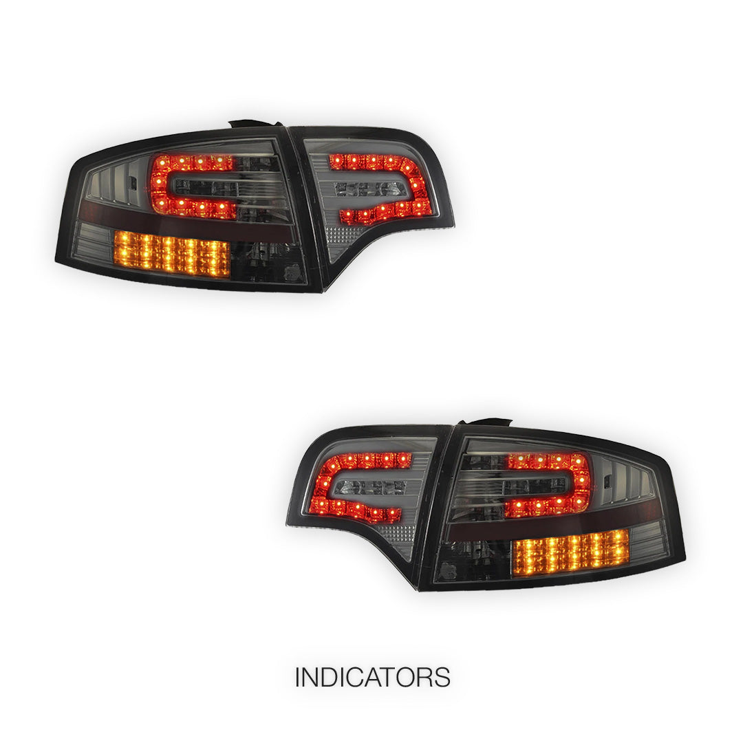 Audi A4 B7 (2005 - 2008) Smoke Black LED Tail Lights LH + RH