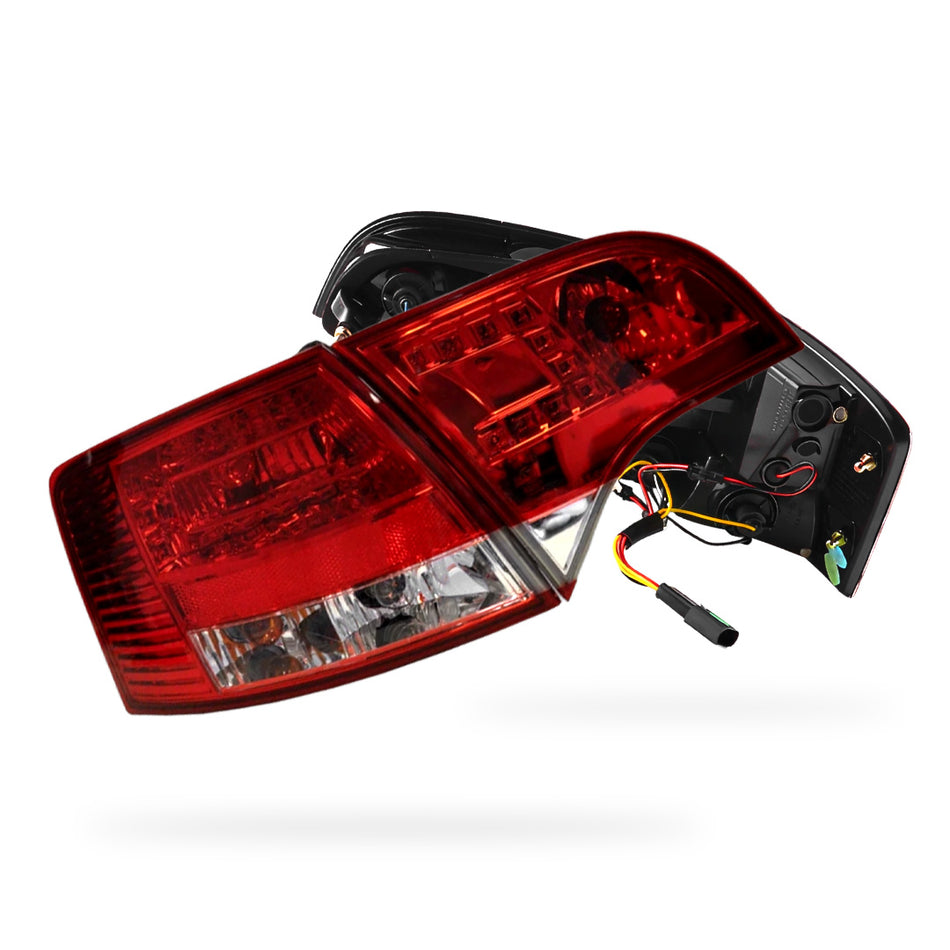 Audi A4 B7 (2005 - 2008) Clear Red LED Tail Lights LH + RH