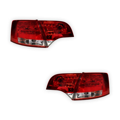 Audi A4 B7 (2005 - 2008) Clear Red LED Tail Lights LH + RH