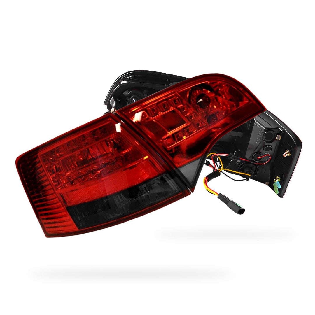 Audi A4 B7 (2005 - 2008) Clear Red LED Tail Lights LH + RH