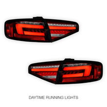 Audi S4 B8 (2012 - 2015) "Fits stock Halogen only" Clear Red Sequential 3D LED Stripe Tail Lights LH + RH