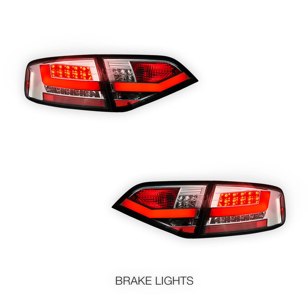 Audi A4 B8 (2008 - 2012) For model with stock Halogen tail lights only 3D LED Stripe Tail Lights LH + RH