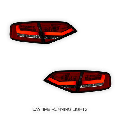 Audi A4 B8 (2008 - 2012) For model with stock Halogen tail lights only 3D LED Stripe Tail Lights LH + RH