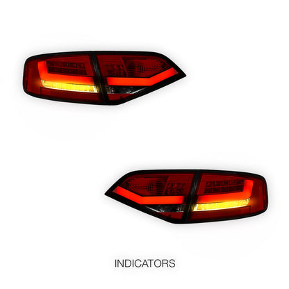 Audi A4 B8 (2008 - 2012) For model with stock Halogen tail lights only 3D LED Stripe Tail Lights LH + RH