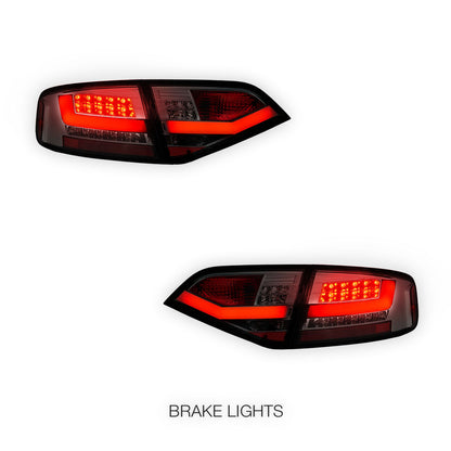 Audi A4 B8 (2008 - 2012) For model with stock Halogen tail lights only 3D LED Stripe Tail Lights LH + RH