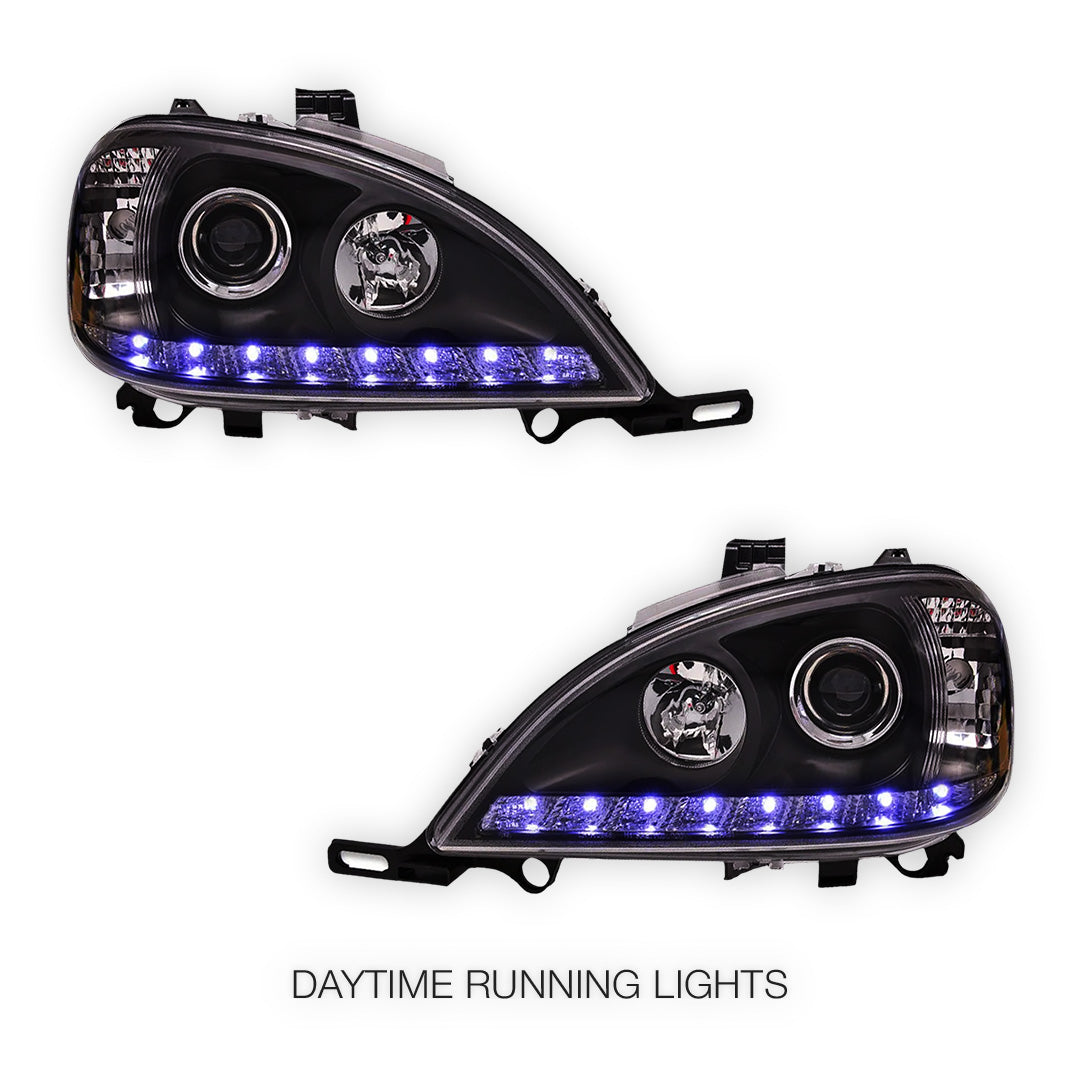 Mercedes-Benz M-Class W163 (1998 - 2001) LED DRL Day Time Projector Headlights LH + RH