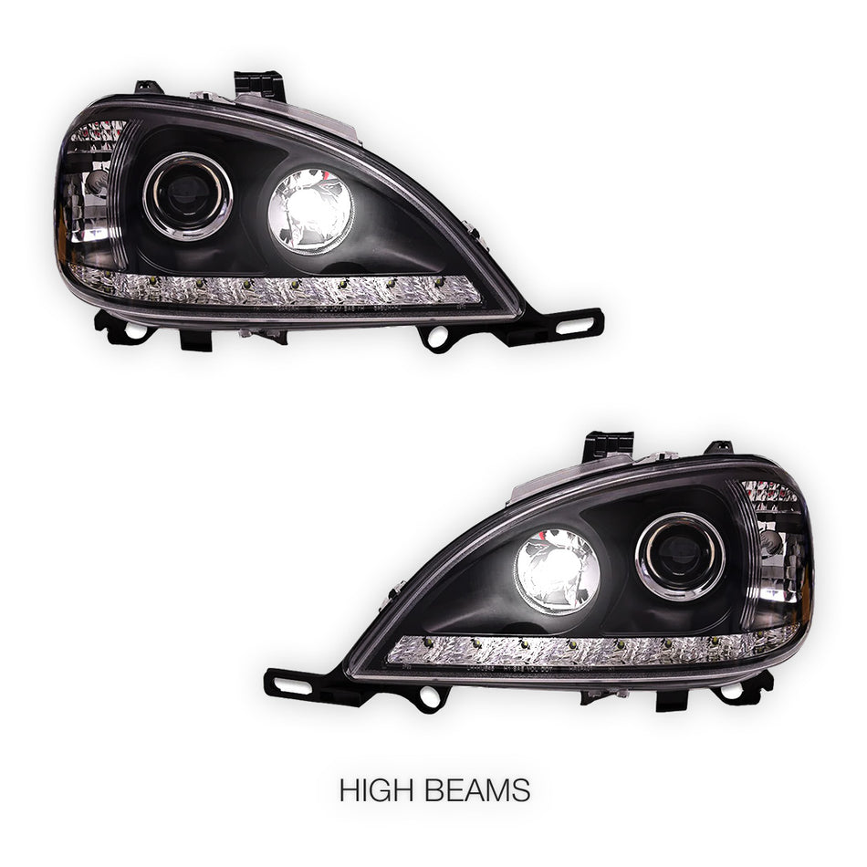 Mercedes-Benz M-Class W163 (1998 - 2001) LED DRL Day Time Projector Headlights LH + RH