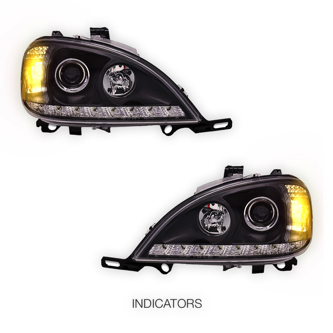 Mercedes-Benz M-Class W163 (1998 - 2001) LED DRL Day Time Projector Headlights LH + RH