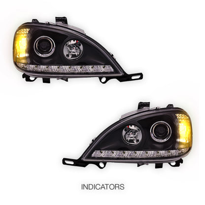 Mercedes-Benz M-Class W163 (1998 - 2001) LED DRL Day Time Projector Headlights LH + RH