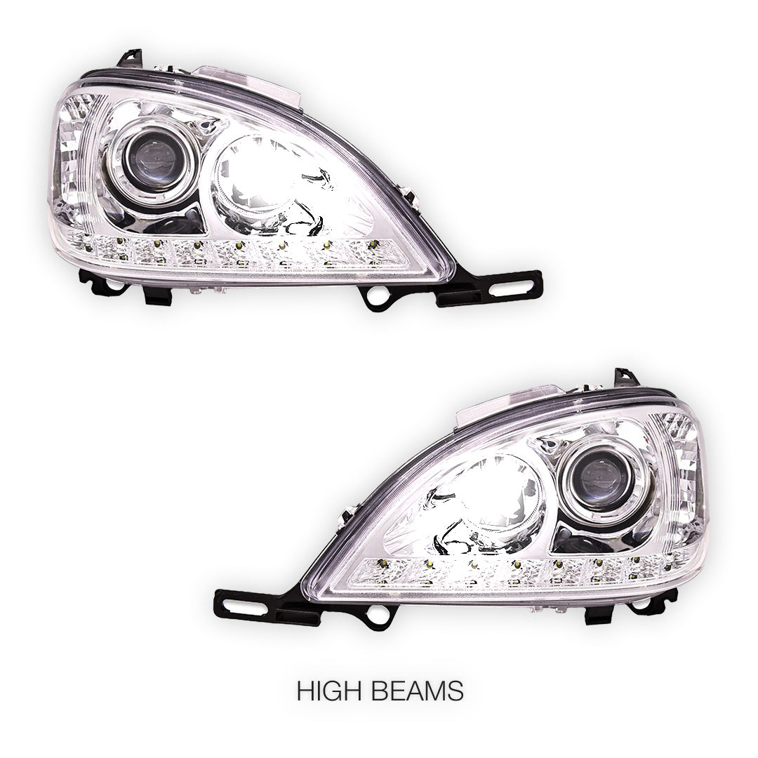 Mercedes-Benz M-Class W163 (1998 - 2001) LED DRL Day Time Projector Headlights LH + RH