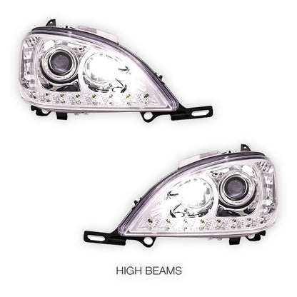 Mercedes-Benz M-Class W163 (1998 - 2001) LED DRL Day Time Projector Headlights LH + RH