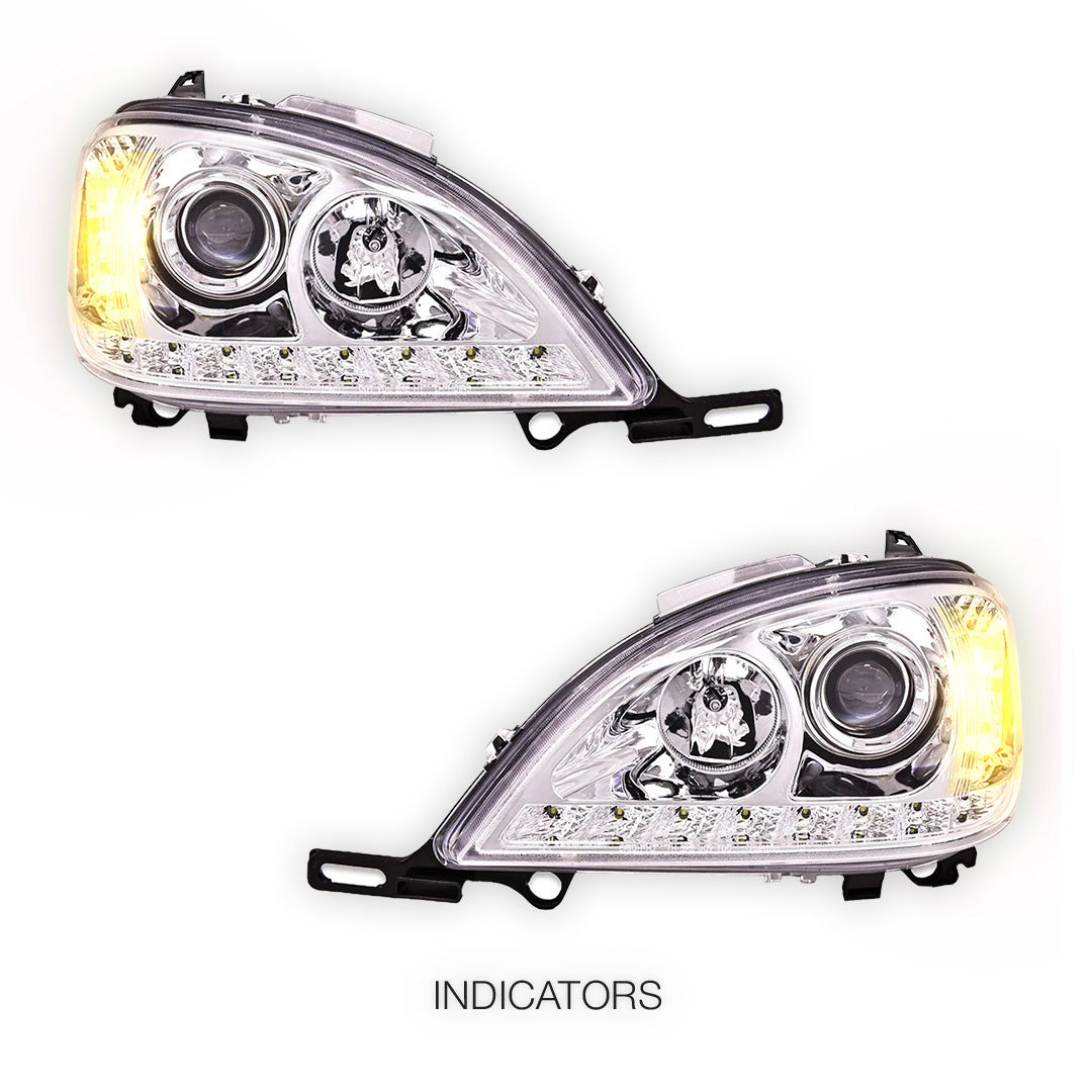 Mercedes-Benz M-Class W163 (1998 - 2001) LED DRL Day Time Projector Headlights LH + RH