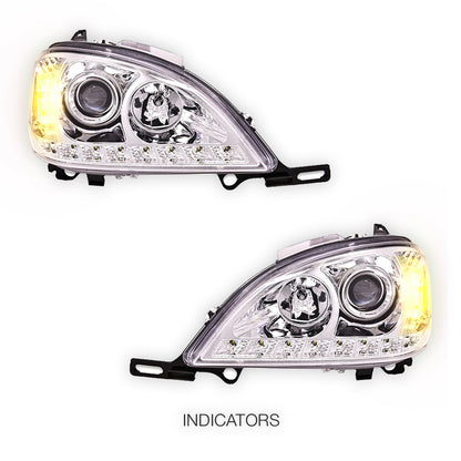 Mercedes-Benz M-Class W163 (1998 - 2001) LED DRL Day Time Projector Headlights LH + RH