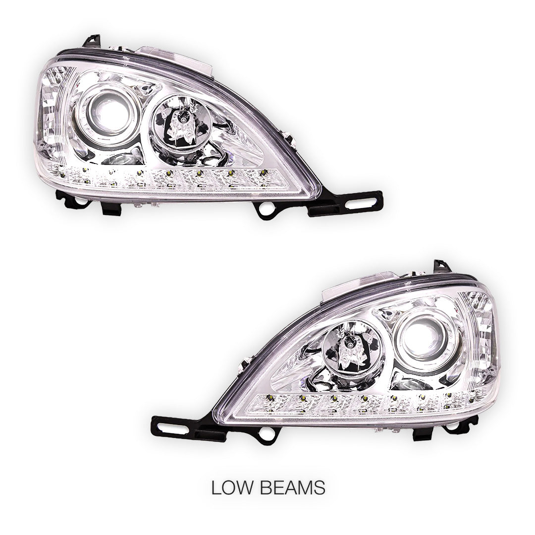 Mercedes-Benz M-Class W163 (1998 - 2001) LED DRL Day Time Projector Headlights LH + RH