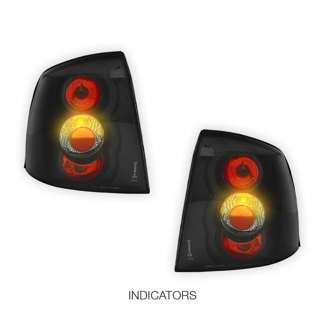 Holden Astra TS/ TF G (1998 - 2004) Black Altezza Halogen Tail Lights LH + RH