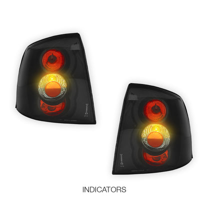 Holden Astra TS/ TF G (1998 - 2004) Black Altezza Halogen Tail Lights LH + RH