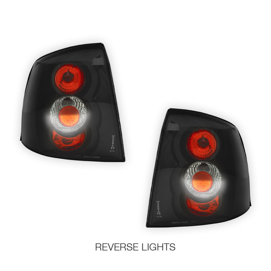 Holden Astra TS/ TF G (1998 - 2004) Black Altezza Halogen Tail Lights LH + RH