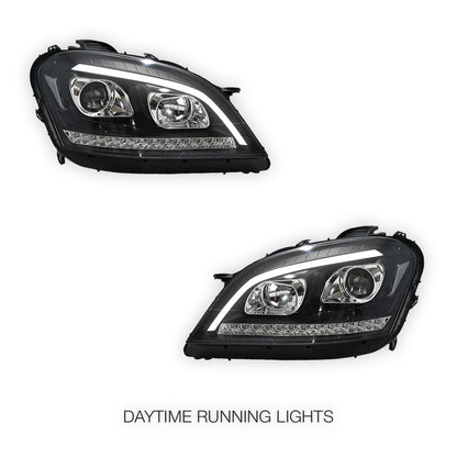 Mercedes-Benz M-Class W164 (2006 - 2008) DRL Projector Headlights with LED Sequential Indicators LH + RH