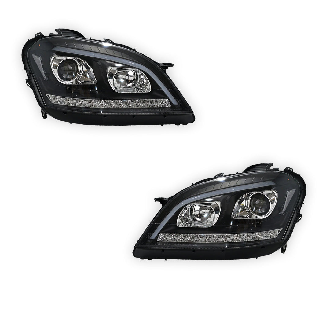 Mercedes-Benz M-Class W164 (2006 - 2008) DRL Projector Headlights with LED Sequential Indicators LH + RH