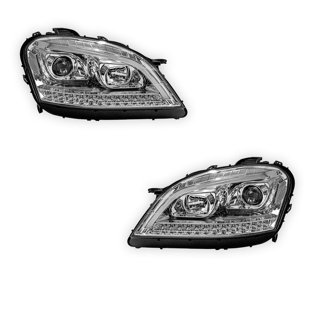 Mercedes-Benz M-Class W164 (2006 - 2008) DRL Projector Headlights with LED Sequential Indicators LH + RH