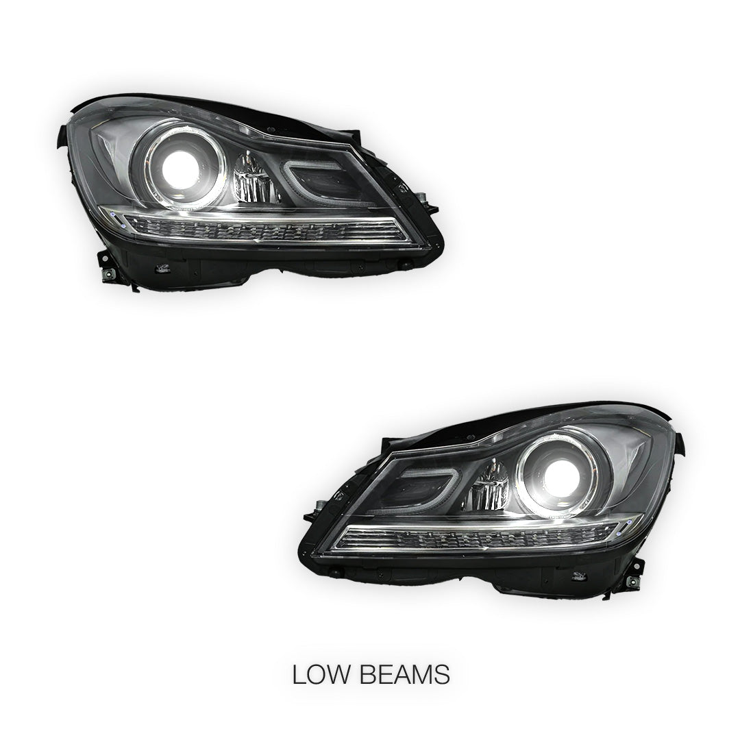 Mercedes-Benz C-Class W204 (2011- 2014) AMG C63 Style Full LED Projector & DRL Headlights LH + RH
