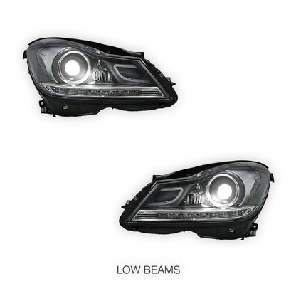 Mercedes-Benz C-Class W204 (2011- 2014) AMG C63 Style Full LED Projector & DRL Headlights LH + RH