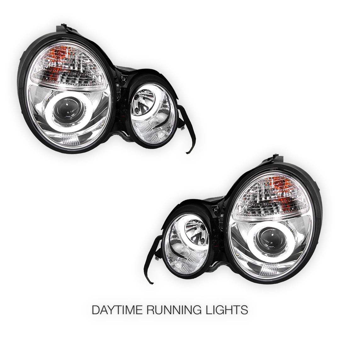 Mercedes-Benz E-Class W210 (1995 - 1999) Crystal Clear Projector Headlights LH + RH