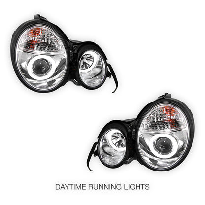 Mercedes-Benz E-Class W210 (1995 - 1999) Crystal Clear Projector Headlights LH + RH