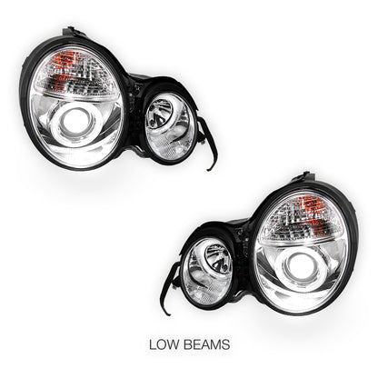 Mercedes-Benz E-Class W210 (1995 - 1999) Crystal Clear Projector Headlights LH + RH