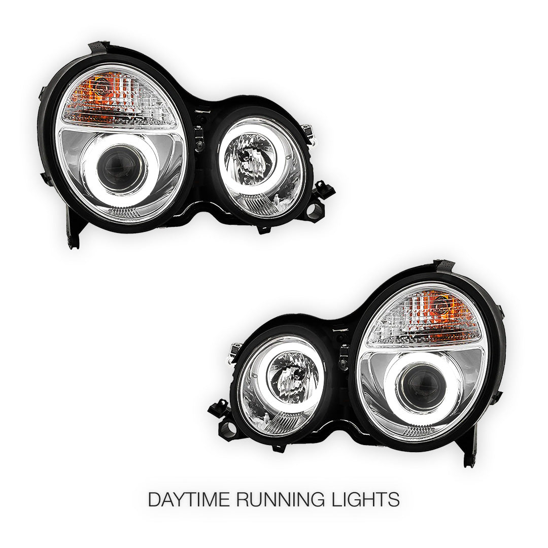 Mercedes-Benz E-Class W210 (2000 - 2002) Crystal Clear Projector Headlights LH + RH