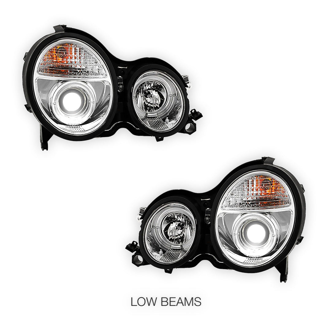 Mercedes-Benz E-Class W210 (2000 - 2002) Crystal Clear Projector Headlights LH + RH