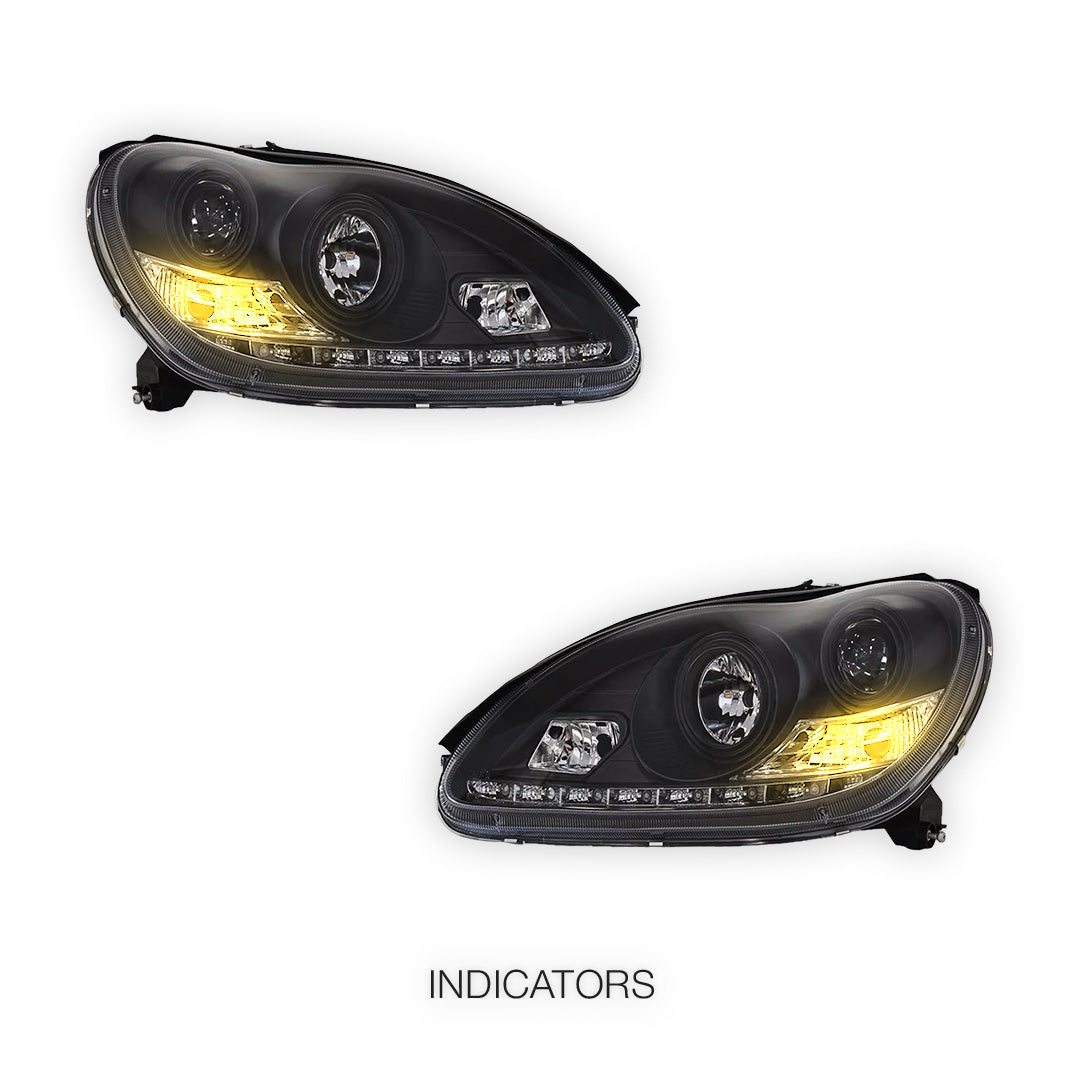 Mercedes-Benz S-Class W220 (1998 - 2005) DRL Projector Headlights LH + RH