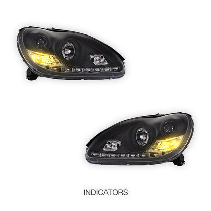 Mercedes-Benz S-Class W220 (1998 - 2005) DRL Projector Headlights LH + RH