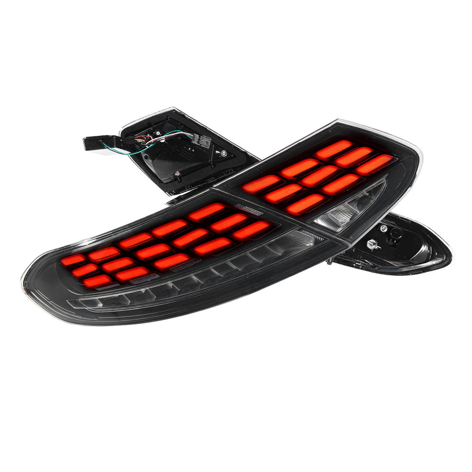 Mercedes-Benz C-Class W205 (2015 - 2025) Black S63 Style Sequential 3D LED Tail Lights LH + RH