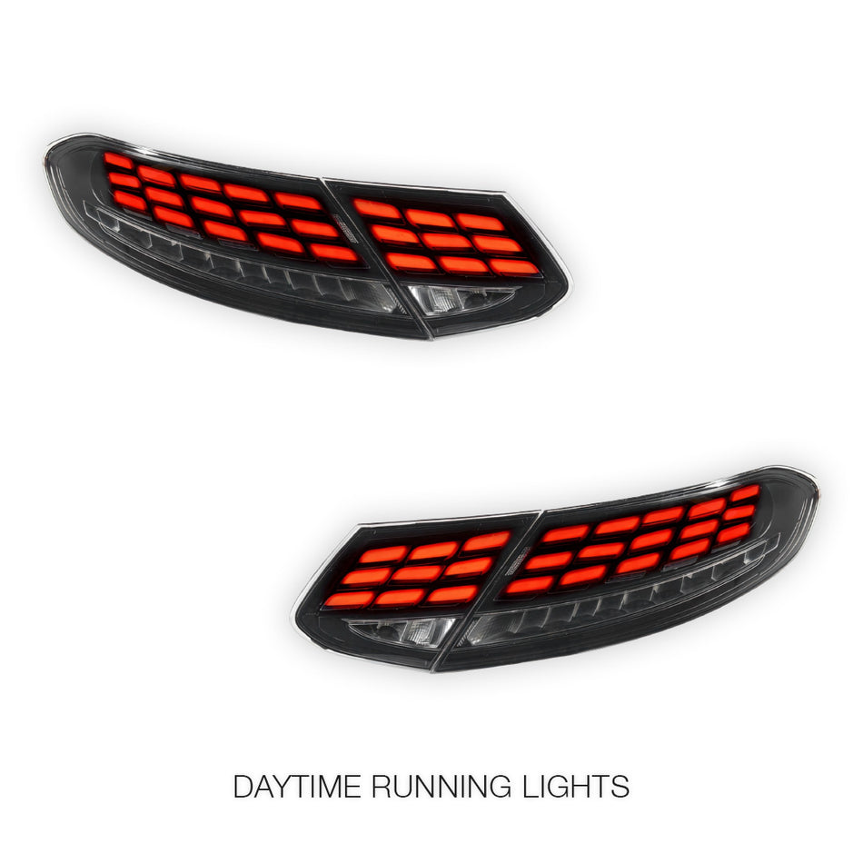 Mercedes-Benz C-Class W205 (2015 - 2025) Black S63 Style Sequential 3D LED Tail Lights LH + RH