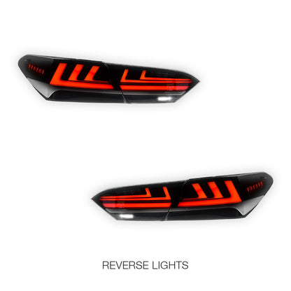 Toyota Camry XV70 (2018 - 2024) JDM Smoked Black Sequential 3D LED Stripe Bar Tail Lights LH + RH