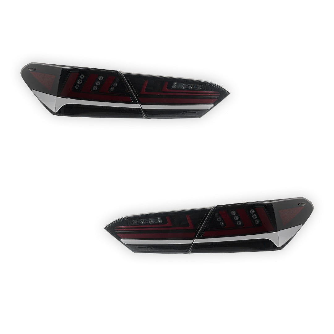 Toyota Camry XV70 (2018 - 2024) JDM Smoked Black Sequential 3D LED Stripe Bar Tail Lights LH + RH
