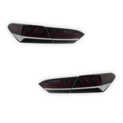 Toyota Camry XV70 (2018 - 2024) JDM Smoked Black Sequential 3D LED Stripe Bar Tail Lights LH + RH