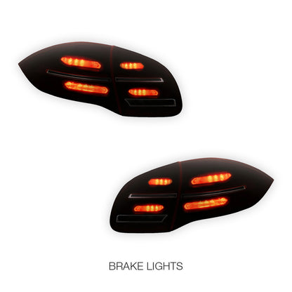 Porsche Cayenne 92A / 958 (2010 - 2014) Smoked Red Sequential 3D LED Stripe Bar Tail Lights LH + RH