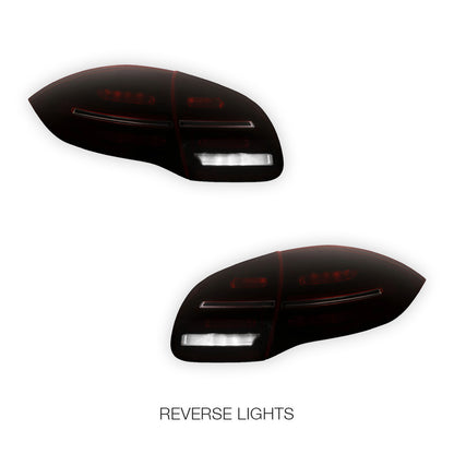 Porsche Cayenne 92A / 958 (2010 - 2014) Smoked Red Sequential 3D LED Stripe Bar Tail Lights LH + RH