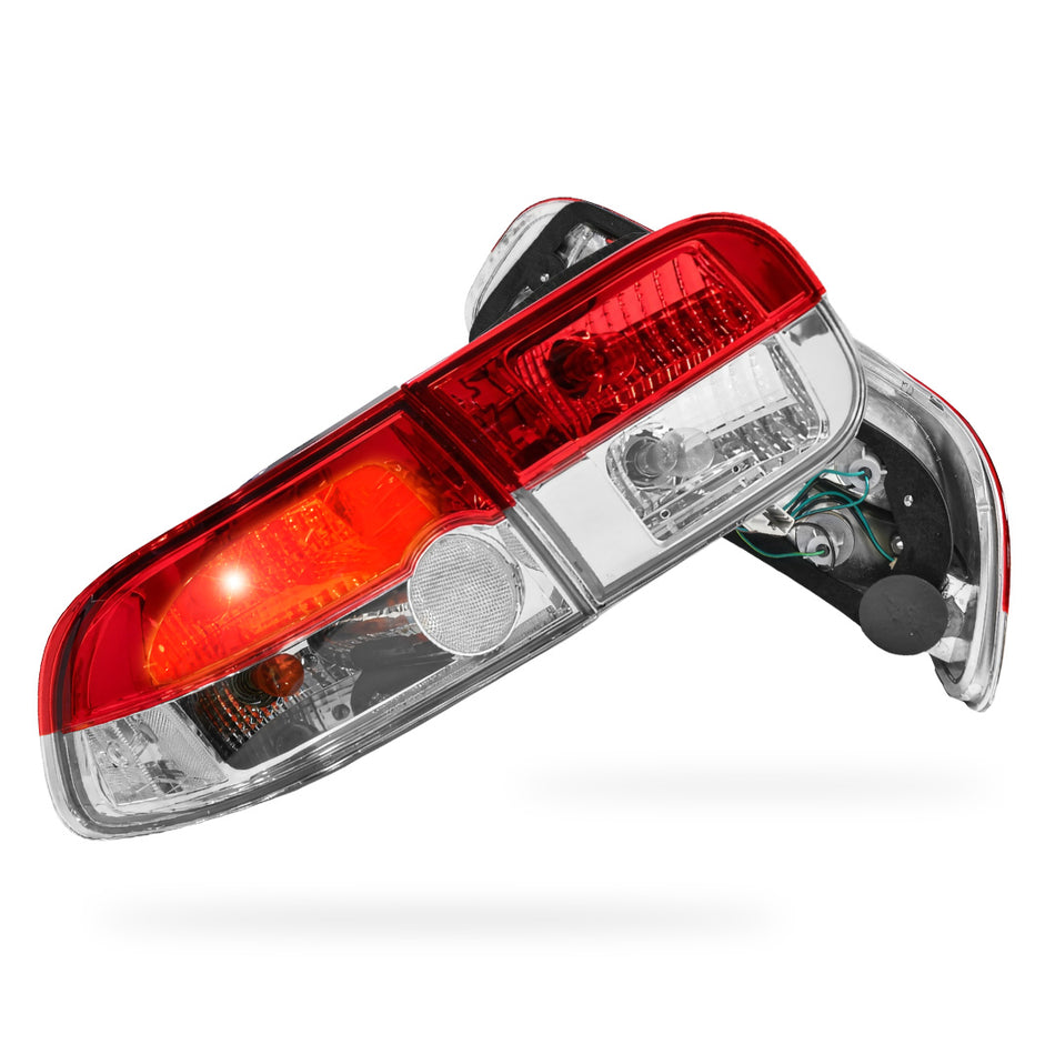 Honda Civic EH (1992 - 1995) JDM Clear Red Halogen Tail Lights LH + RH