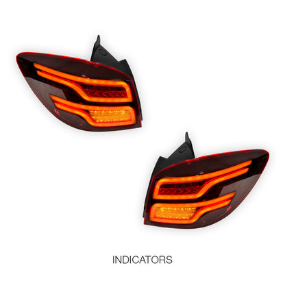 Holden Cruze JG / JH (2011 - 2016) Red Full 3D LED Stripe Tail Lights LH + RH