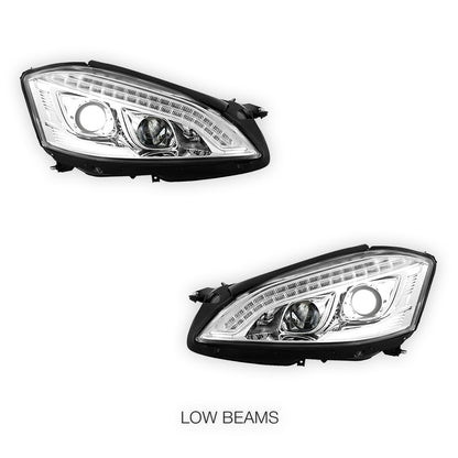 Mercedes-Benz S-Class W221 (2006 - 2009) S65 AMG Style DRL LED Projector Headlights with LED Indicators LH + RH