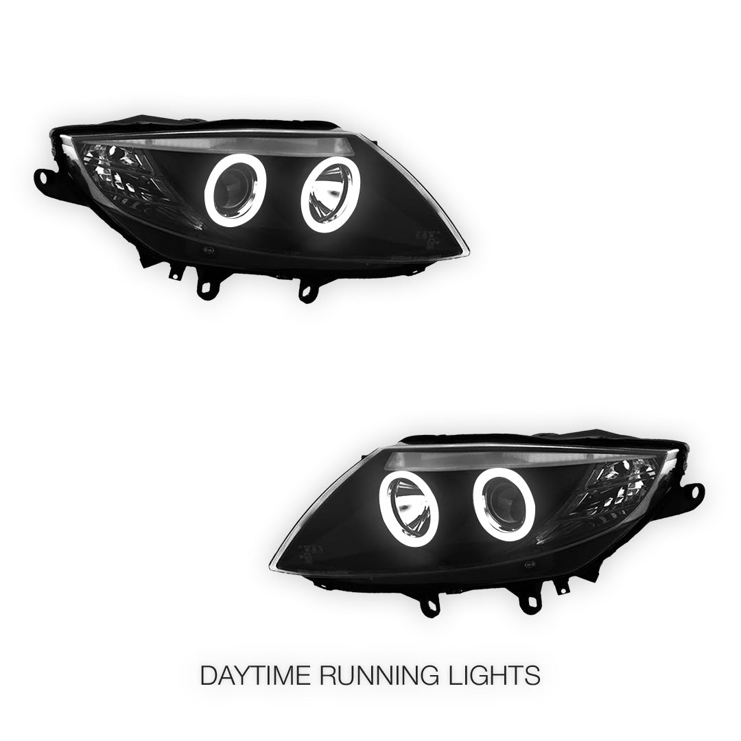 BMW Z4 E85 / E86 (2003 - 2008) Halogen Model Black CCFL Angel-Eyes Projector Headlights LH + RH