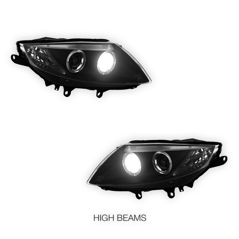 BMW Z4 E85 / E86 (2003 - 2008) Halogen Model Black CCFL Angel-Eyes Projector Headlights LH + RH (Copy)